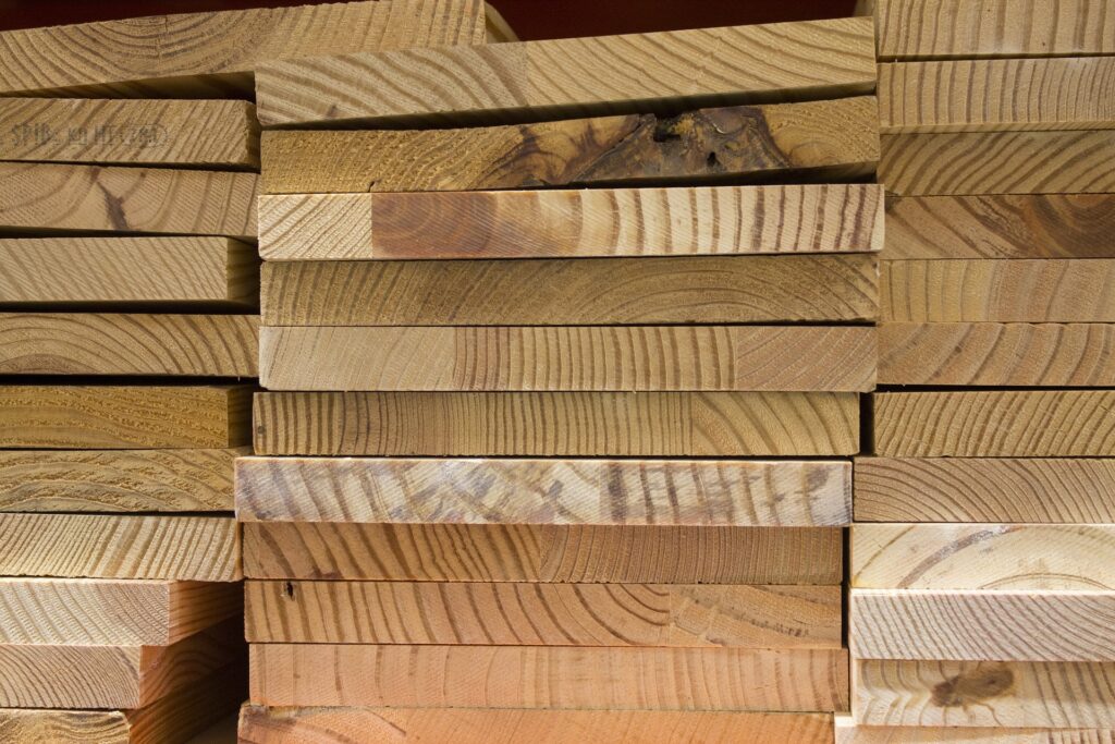 wood boards stacked ready for use
